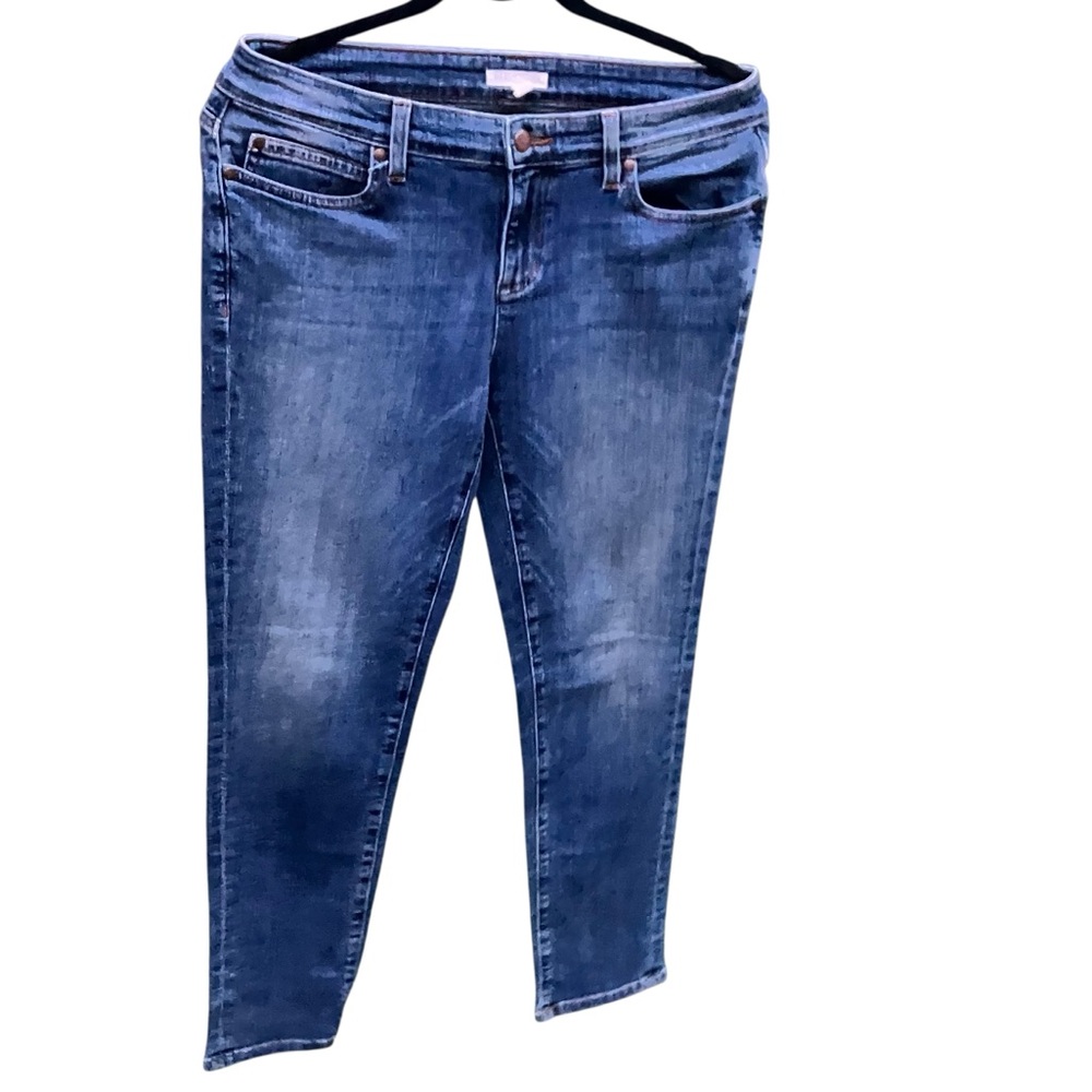Eileen Fisher Petite 6P Indigo Dark Wash Straight Leg Jeans Quiet Luxury